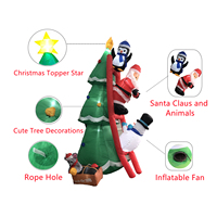 Décorations de Noël gonflables amusantes et colorées pour l'extérieur avec un Père Noël qui grimpe, de haute qualité, pour la cour, une grande poupée, amusant pour la famille !