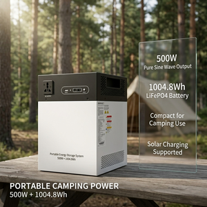 ระบบจัดเก็บพลังงานแบบพกพา1000Wh 500วัตต์พร้อมอินเวอร์เตอร์และคลื่นไซน์บริสุทธิ์แบบ BMS 230Vac MPPT 10V ถึง55V - Product Image 2