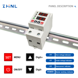Có thể điều chỉnh Din Rail núi đầu ra ổn định điện áp bảo vệ quá dòng trên dưới điện áp tăng thiết bị bảo vệ - Product Image 4