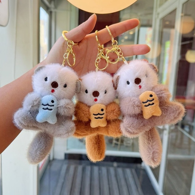 Cartoon Animals Cute and Adorable Plush Toys Dolls Mini Cute Soft Plush Sea Otter Bags Keychain Children's Toys and Gifts