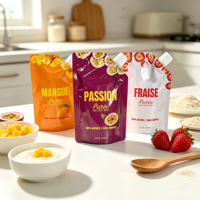 Sachet Doypack Personnalisé Réutilisable en Plastique pour Purée, Jus, Aliments pour Bébé, Lait, Gelée, Gâteaux – Emballage Anti-Odeur