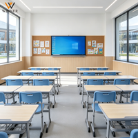 Ensemble de chaise de bureau pour étudiants ergonomique moderne de qualité supérieure, respectueux de l'environnement, avec hauteur réglable, structure en métal, chaise en plastique, tiroir de rangement, école