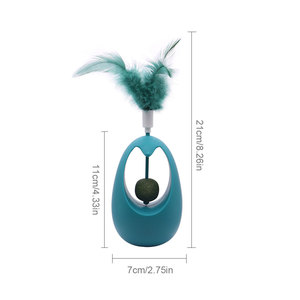 Jouet pour chat en plumes monobloc avec balle à la menthe anti-stress intégrée – Nouveauté tendance pour animaux de compagnie - Product Image 3