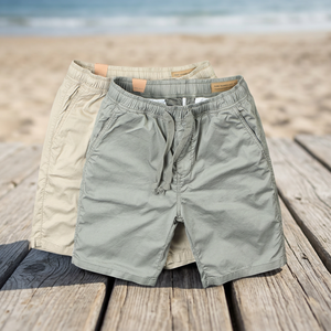 Pantalones Cortos Cargo de Lona Vintage para Hombre, Estilo Casual, de Talle Medio, Sin Tejido, Ajuste Delgado, 6 Bolsillos, con Cordón, Color Liso - ¡Gran Venta! - Product Image 3