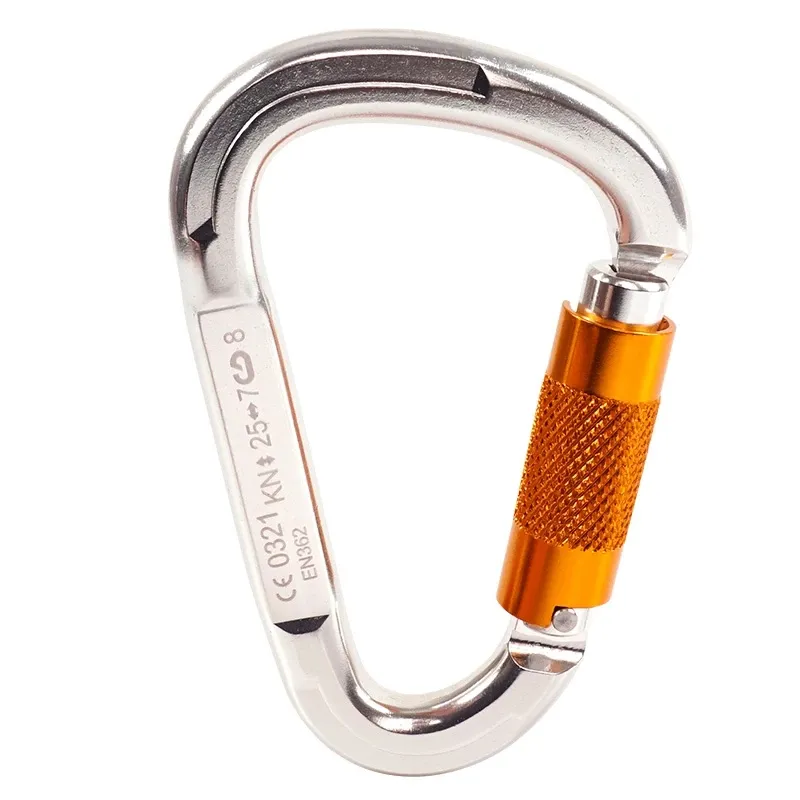 Aluminum Carabiner for Aerial Yoga Hammock Cheap Carabiners CE Certificated Silver 25KN D Type Hardware for Aerial Dance Yoga