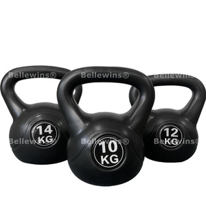 Bellewins Venta al por mayor Gimnasio en casa Negro 2 4 <span class=keywords><strong>6</strong></span> 8 10 12 <span class=keywords><strong>Kg</strong></span> Hervidor fijo-Bell Lady'S Mancuernas pequeñas Cemento Plástico <span class=keywords><strong>Kettlebell</strong></span> - Product Image 2