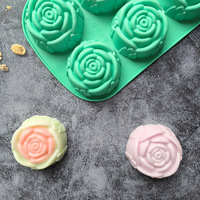 Moule à pâtisserie en silicone de haute qualité à 6 cavités en forme de rose, moule à chocolat pour gâteau de lune Buddy, outil de cuisine, outils à gâteau