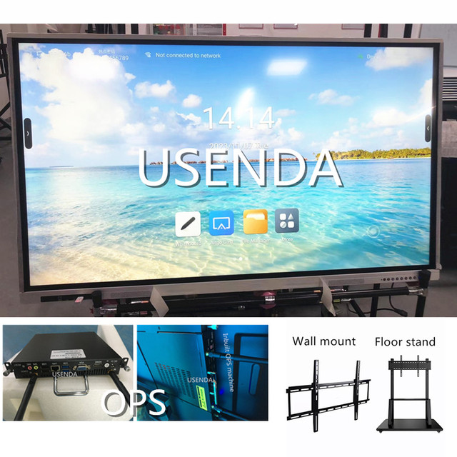 New 75 86 Inch 4k All-in-One Touch Screen Smart Board Display Interactive Flat Panel with USB/DVI/Serial Interfaces