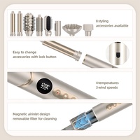 RUCHA Brosse Sèche-Cheveux 8-en-1 Volumisante à Ions Négatifs, Fer à Boucler et Brosse Soufflante à Air Chaud Haute Vitesse Multi-Styler