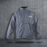 Veste de sport coupe-vent pour homme Saibro, manches longues, col montant, fermeture éclair, polyester léger, taille adulte, coupe régulière, automne