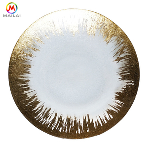 Sottopiatto in Vetro Dorato per Decorazioni Matrimoniali, Piatto Rotondo in Ceramica Moderna, Elegante Sottopiatto 3 in 1, 50 Pezzi, 13 Pollici - Product Image 4
