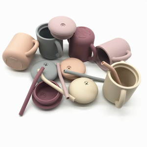 Gobelet à bec pour bébé en silicone avec logo personnalisé, sans BPA, de qualité alimentaire, avec paille, pour tout-petits, enfants de 6 mois et plus, pour les repas et les boissons, pour nourrissons - Product Image 4