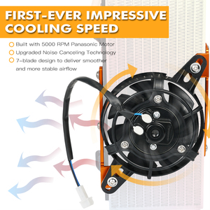 Ensemble de ventilateurs de refroidissement de radiateur électrique NICECNC pour <span class=keywords><strong>KTM</strong></span> 125-500 XC XCF XCW SX SXF EXC EXCF TPi 6D 2017 2018 2019 2020 2021 <span class=keywords><strong>2022</strong></span> - Product Image 2