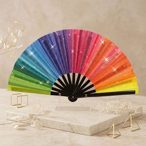 Nuevo Tipo de Abanico Plegable de Bambú con Tela de Cebolla Pintado a Mano, Personalizado, Ecológico, de Gran Tamaño, para Decoración de Bodas - Product Image 5