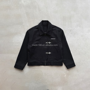 Chaqueta vaquera bomber personalizada para bomberos con cierre de mosquetón, para trabajo pesado - Product Image 1