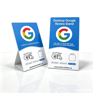<span class=keywords><strong>Tarjeta</strong></span> de reseñas de <span class=keywords><strong>Google</strong></span> con soporte, PVC personalizado, NFC, código QR para reseñas, exhibición de mesa para salón, restaurante, comercio minorista - Product Image 1