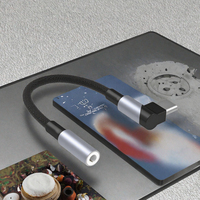 JILIAN Adaptor Audio USB-C ke 3.5mm Female AUX 90 Derajat dengan Colokan Output AC untuk Penggunaan Ponsel iPhone