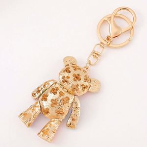 Llavero de aleación de zinc con oso de peluche de cristal de dibujos animados, ligero, para mujer, adorno para bolso, venta al por mayor - Product Image 5
