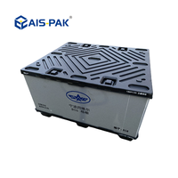 Conteneur de transport en plastique pliable robuste de 1350x1150mm, grande boîte à palettes pliable, empilable, pour expédition en vrac