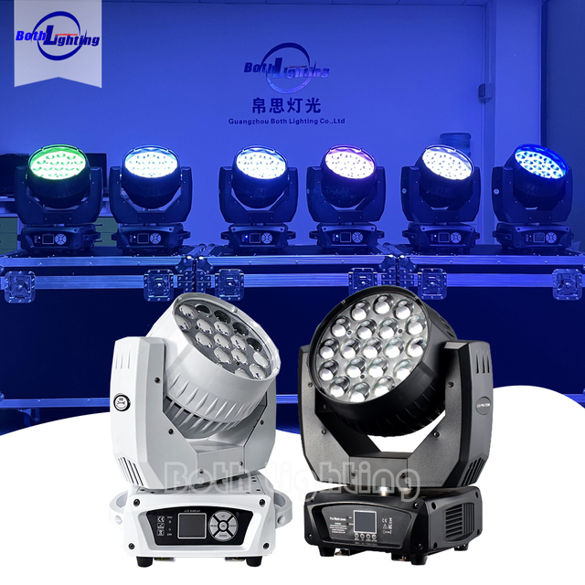 Stage Light AURA 19X15W Eye Wash Moving Head RGBW 4IN1 LED Zoom  Sharpy Stage Light With Hard Case