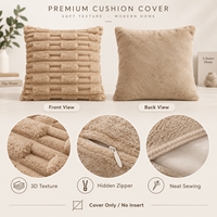 Housse de coussin décorative pour canapé, couleur personnalisée OEM ODM, en fausse fourrure pelucheuse