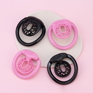 Gabbia di castità maschile in resina a rete serie Miss, rosa, con blocco micro-pene invertito, cintura, sex toy per uomini - Product Image 1