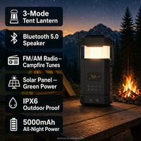DF-585 Rechargeable Household Emergency Radio NOAA Weather Broadcast Speaker Solar Hand Crank LED Tent Light