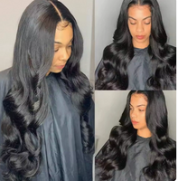 Iriswigs Perruques en cheveux humains 13x4 Body Wave, densité 180%, pré-épilées, noir naturel, HD, sans colle, cheveux vierges