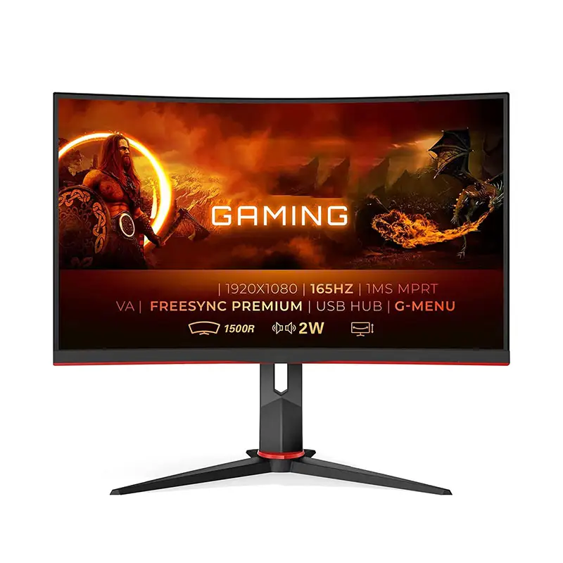 Nereus New Style 27 Inch Led Game Display Monitors 2K 165Hz Desktop Curvo Screen Pc Computer Lcd 2800R Curved Gaming Monitors