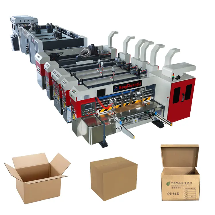 Mesin cetak cetak karton mesin cetak cetak Flexo untuk kotak mesin Flexo Inline bergelombang