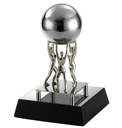 Luxury Crystal World Globe Trophy Award | Decorative Metal &amp; Glass World Map Globe | Premium Business Gift | Corporate Recognition Desk Decoration