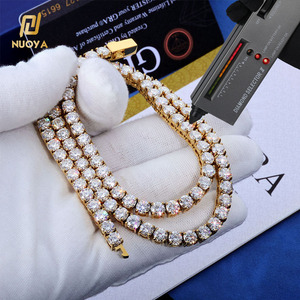 Collar de cadena de tenis NUOYA de moissanita, de acero inoxidable, pasa la prueba del diamante, estilo Iced Out, joyería hip hop, regalo para mujer - Product Image 2