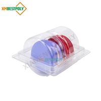 Boîte d'emballage sous blister en plastique transparent 2 trous pour macarons, biscuits, boîtes à clapet en PET