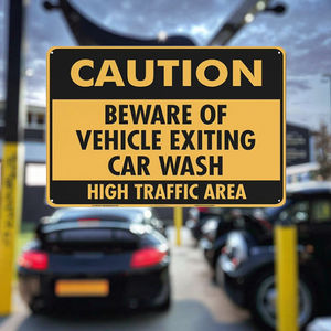 Attention Attention au <span class=keywords><strong>véhicule</strong></span> sortant du <span class=keywords><strong>panneau</strong></span> <span class=keywords><strong>de</strong></span> lavage <span class=keywords><strong>de</strong></span> voiture-<span class=keywords><strong>Panneau</strong></span> d'avertissement en aluminium haute visibilité pour la <span class=keywords><strong>sortie</strong></span> <span class=keywords><strong>de</strong></span> lavage <span class=keywords><strong>de</strong></span> voiture, zones à fort trafic - Product Image 4