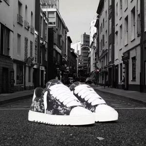 Breathable Casual <b>Sneakers</b> Lace-Up Stretch Fabric Rubber Sole Men's Casual <b>Shoes</b> Spring Autumn Wholesale Trendy Chunky <b>Shoes</b> - Product Image 3