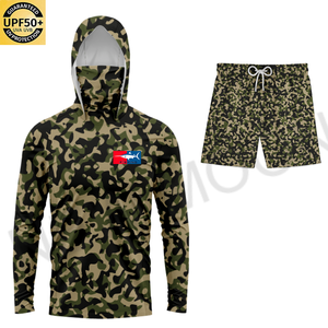 Conjunto de Ropa de Pesca con Estampado Personalizado, Sudadera con Protección Solar UPF50 y Pantalones Cortos de Secado Rápido, Equipo Profesional - Product Image 5