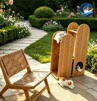 Arbre à chat en bois massif écologique et durable, nid pour chat, maison multifonctionnelle pour chat, étagère de rangement intégrée pour salon, pour animaux de compagnie