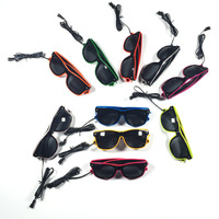Nouvelles lunettes fluorescentes LED lumineuses sans fil pour fêtes, avec verres à effet de lumière froide et lentilles à encre luminescente
