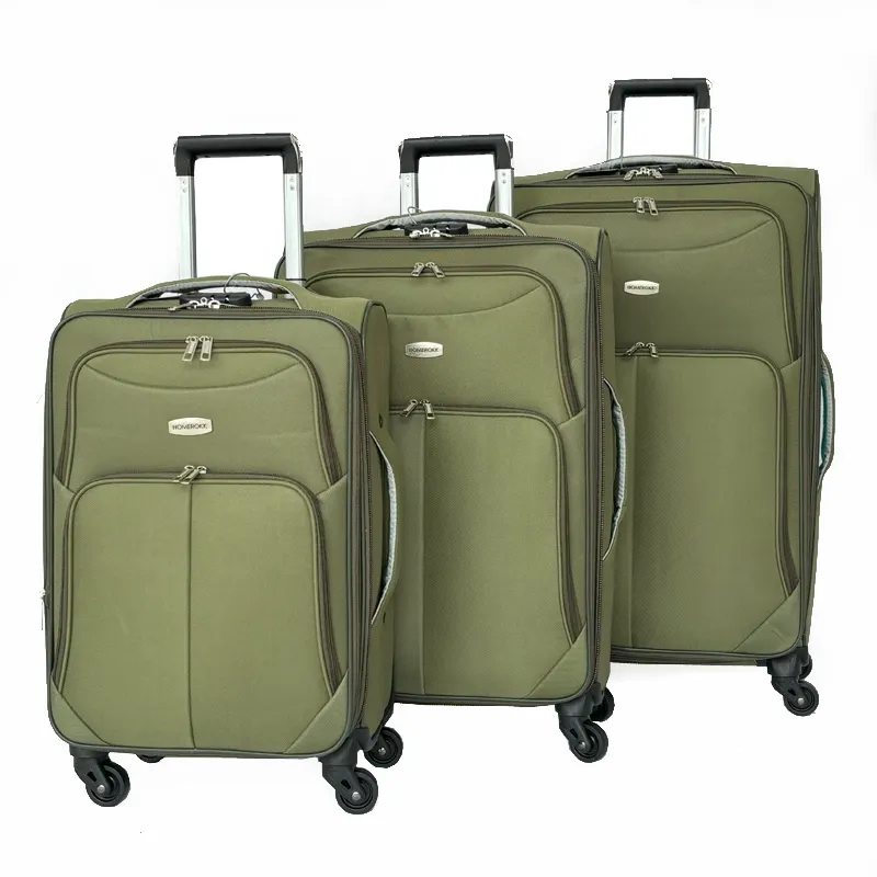 Hot Selling Eva army green Travel Luggage 3 piece set Suitcase Bag For Business Travel And Long Distance luggage sets