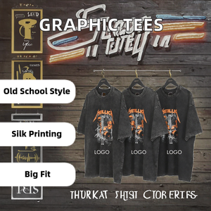 T-shirts surdimensionnés pour hommes graphiques personnalisés lavage à l'acide en détresse vintage avec sérigraphie conception vierge t-shirts personnalisables - Product Image 2