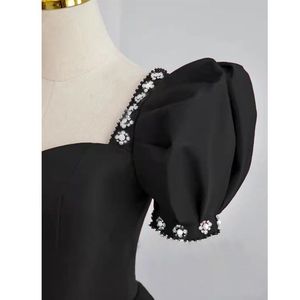 Black Evening Gown Empire Waist Sweetheart Neckline Long Dress Vintage Style For Coming Of Age Ceremony - Product Image 2