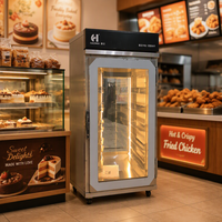 Armoire chauffante verticale à double porte en acier inoxydable avec portes en verre transparent, pour maintien au chaud commercial, électrique et économe en énergie