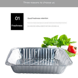 Contenedores de papel de aluminio rectangulares desechables al por mayor, tapas de inyección de varios tamaños para fiambreras de almacenamiento de alimentos - Product Image 4