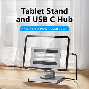 Station d'accueil pour support de tablette HUB USB C 9-en-1 4K60Hz HD USB3.0 5Gbps 1000Mbps Support de transfert de données Ethernet pour tablette téléphone - Product Image 2