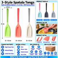 Spatule-cuillère en silicone 2-en-1 de qualité alimentaire, résistante à la chaleur, antiadhésive, pour ustensiles de cuisine antiadhésifs