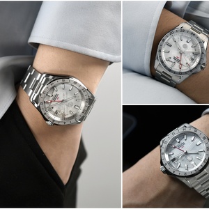 Montre de luxe pour homme San Martin SN0129 39 mm avec cadran en pierre d'aventurine, mouvement automatique mécanique NH34 GMT, saphir, étanche, lumineuse - Product Image 4