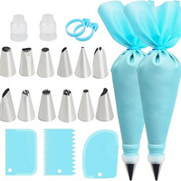 Bestseller 21-teiliges Spritzbeutel-Set mit Edelstahl-Spritztüllen und Spateln für Kuchendekoration, hergestellt in China
