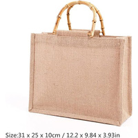 Sac fourre-tout en jute naturel recyclé, personnalisable, élégant, grande capacité, écologique, imperméable, léger, ouvert