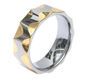 Cincin Tungsten karbida pria, gaya keren dengan gelombang kunci Yunani Tungsten karbida cincin 8mm