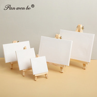 Chevalet de table pliable en bois pour artiste, mini chevalet de présentation, ensemble de mini toiles tendues vierges, toile de bureau avec chevalet